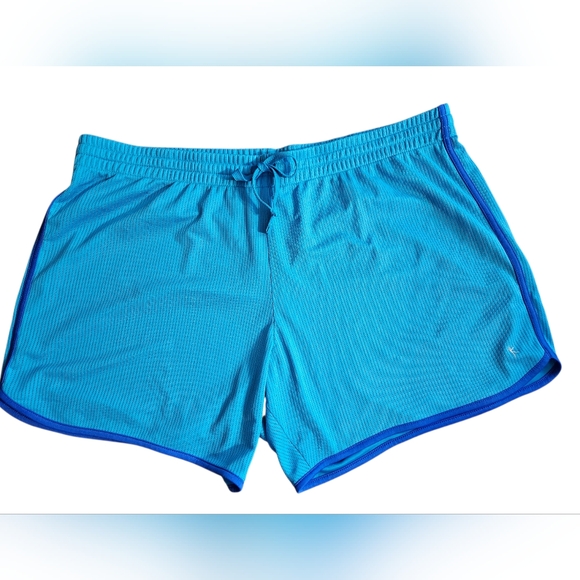 Danskin Now Pants - Danskin Now Shorts 3X (22-24W) Aqua With Blue Trim